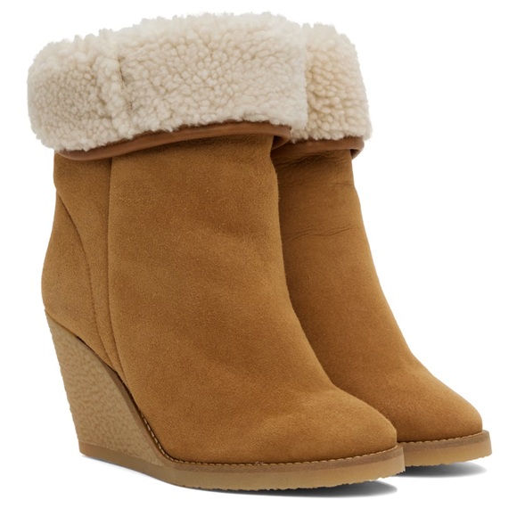 Isabel Marant TOTAM SHEARLING-LINED WEDGE ANKLE BOOTS - Picture 1 of 7